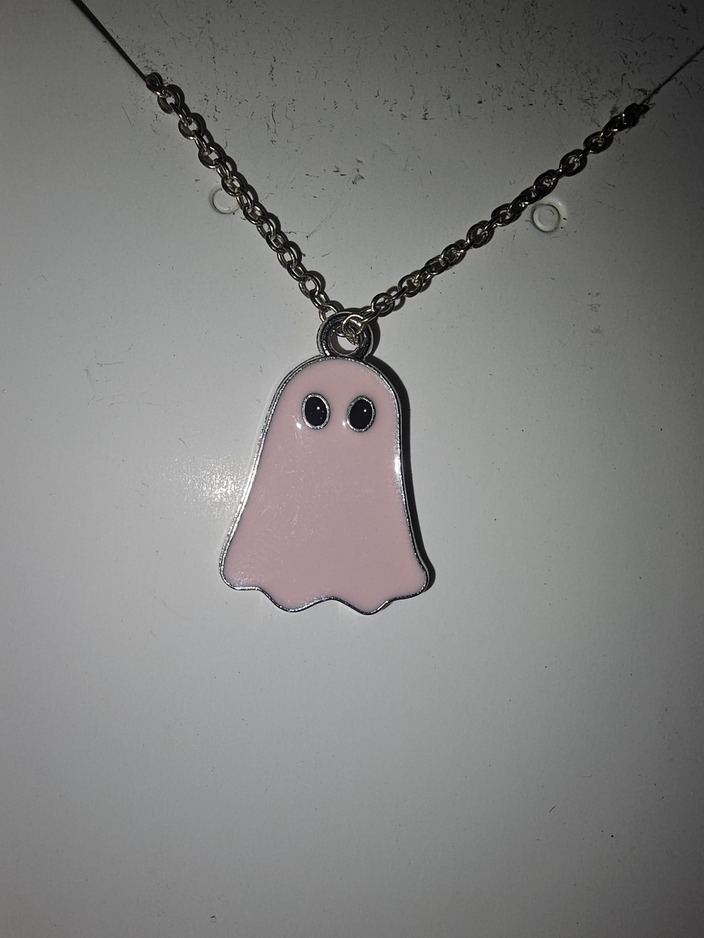Pink Ghost Pendant Necklace Halloween